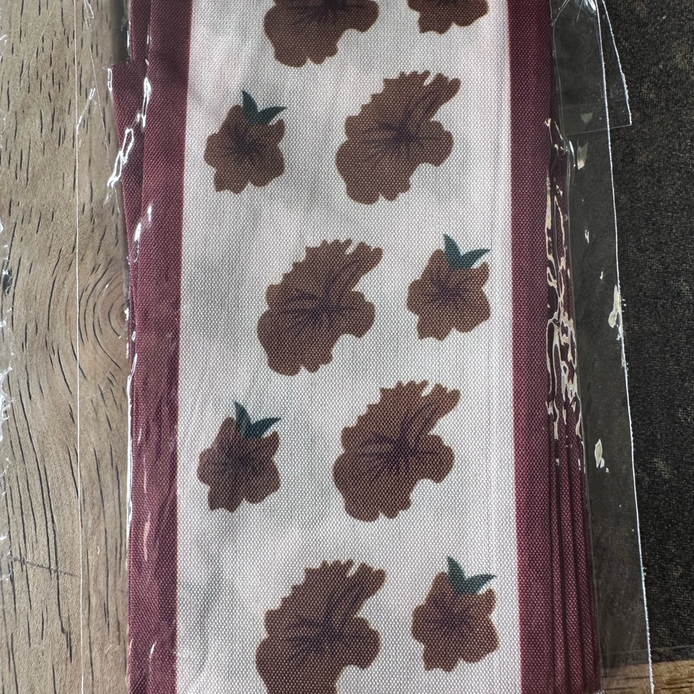 Floral Patterned  bag Scarf - Burgundy and Brown nip